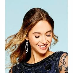 Top 10 💯 Cezanne Drop Leaves Rhinestone Statement Earrings Silver/crystal ✔️ -Cezanne shop unnamed file 101