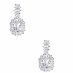 Cheapest 🔔 Cezanne CZ Starburst Drop Earrings Silver 😉