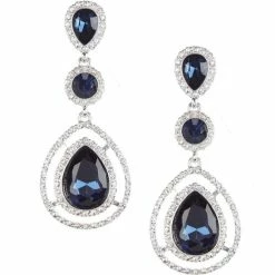 Best deal 🎉 Cezanne Pave Triple Drop Earrings Montana Blue 🥰