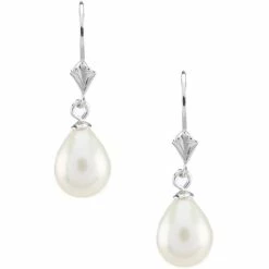 Deals ⌛ Cezanne 8mm Fresh Water Pearl Drop Earrings White 🎉