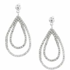 Hot Sale ❤️ Cezanne Layered Loops Drop Earrings Silver 😀 -Cezanne shop unnamed file 146