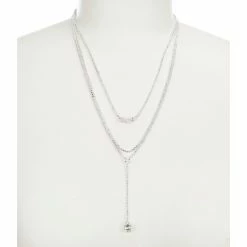 Coupon 🧨 Cezanne Layered Long Drop Necklace Silver ⌛