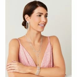 Coupon 🧨 Cezanne Layered Long Drop Necklace Silver ⌛ -Cezanne shop unnamed file 164