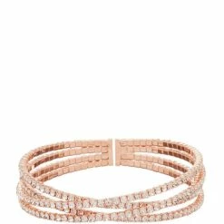 Coupon 🎁 Cezanne Double Crisscross Rhinestone Cuff Bracelet Silver 😀