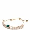 Discount 👏 Cezanne Two Row Glitzy Stone Chain Adjustable Bracelet Gold/emerald 🎁 -Cezanne shop unnamed file 183
