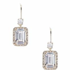 Coupon 😉 Cezanne Cushion CZ Drop Earrings Gold ⌛
