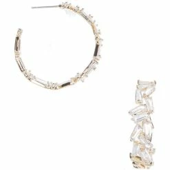 Cheapest ⭐ Cezanne Geometric Abstract Hoop Earrings Gold 🎁