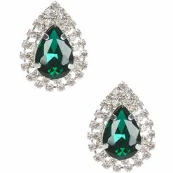 Best Sale 🧨 Cezanne Framed Tear Drop Earrings Emerald 🎉