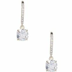 Discount 👏 Cezanne Pave Cushion CZ Drop Earrings Gold 👍