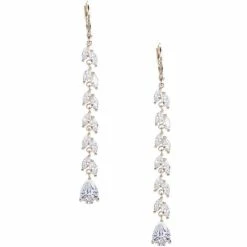 Wholesale ⭐ Cezanne CZ Metal Leaf Linear Earrings Gold 🎁