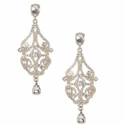 Top 10 ✔️ Cezanne Pave Open Work Metal Drop Statement Earrings Gold 🎁