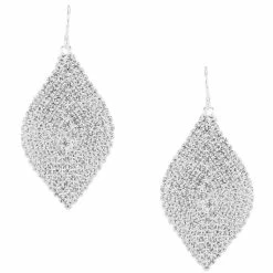 Promo 🎁 Cezanne Crystal Leaf Earrings Silver ⌛