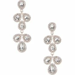 Flash Sale 🥰 Cezanne Pave Pear Linear Earrings Rose Gold 😉