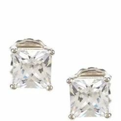 Wholesale ❤️ Cezanne Square Cubic Zirconia Stud Sensitive Earrings Silver/crystal 👏