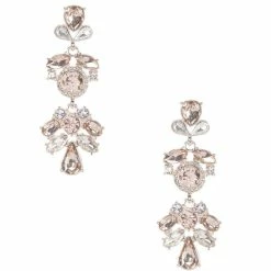 Wholesale 😀 Cezanne Round Pave Multi Linear Earrings Rose Gold ⭐