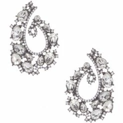 Best Pirce 😍 Cezanne Stone Swirl Stud Earrings Hematite/crystal 🎉