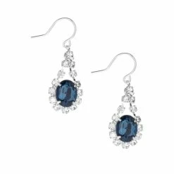 Hot Sale 🛒 Cezanne Oval Rhinestone Drop Sensitive Earrings Silver/montana ✨