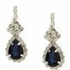 Cheap 😀 Cezanne Framed Pear-Drop Montana Sapphire And Rhinestone Sparkle-Accented Earrings Silver/blue/crystal 💯 -Cezanne shop unnamed file 311
