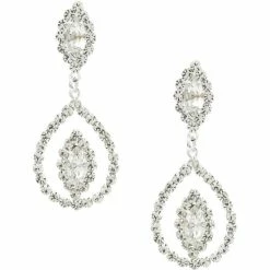Best Sale 🎁 Cezanne Navette Rhinestone Drop Earrings Silver/crystal 🔔