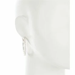 Hot Sale ❤️ Cezanne Pearl Accent Rhinestone Hoop Earrings Silver 😍 -Cezanne shop unnamed file 330