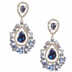 New 🔥 Cezanne Multi Blue Stone Drop Earrings Gold/montana 👍