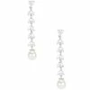 Best Sale 🥰 Cezanne Pearl & CZ Linear Earrings Silver 🤩 -Cezanne shop unnamed file 333