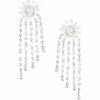 Hot Sale 💯 Cezanne Deco Flower Fringe Chandelier Earrings Silver 🎁