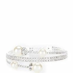 Deals 👍 Cezanne Pearl Points Coil Bracelet Silver 😍