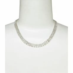 Wholesale 🧨 Cezanne Rhinestone Collar Necklace Silver ⌛