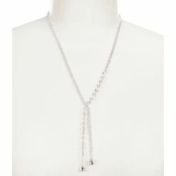 Buy ⌛ Cezanne Crystal Crossover Y-Necklace Silver ❤️