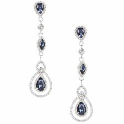 Wholesale 😉 Cezanne Pear Linear Earrings Blue ✔️