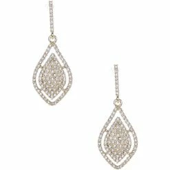 Flash Sale 👏 Cezanne Pave Diamond Drop Earrings Gold ⌛