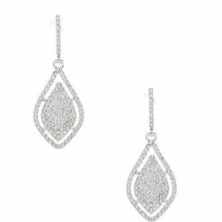 Flash Sale 👏 Cezanne Pave Diamond Drop Earrings Gold ⌛ -Cezanne shop unnamed file 408