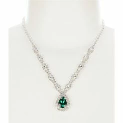 Buy 🤩 Cezanne Teardrop Statement Necklace Emerald 👍