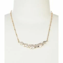 New ⌛ Cezanne Abstract Stone Bar Collar Necklace Gold ⭐