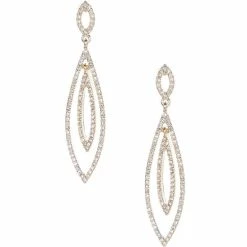 Cheap 🌟 Cezanne Pave Navette Orbital Earrings Gold 🔔