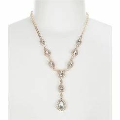 Outlet ✨ Cezanne Pave Navette Y Necklace Gold 🌟