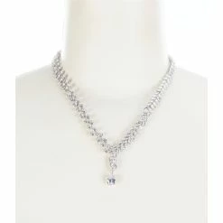 Deals ⌛ Cezanne CZ Cascade Statement Necklace Silver 👍