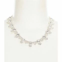 Buy 👍 Cezanne Fringe Points Statement Necklace Silver 👍