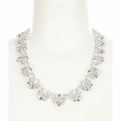 Cheap 🔥 Cezanne Deco Fans Statement Necklace Silver/crystal 🧨