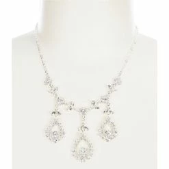 Cheap 🧨 Cezanne Triple Cradle Drop Collar Necklace Silver 🎉