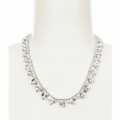 Deals 🔔 Cezanne Cascading Teardrop Statement Necklace Silver/crystal ✨
