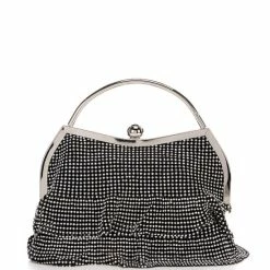 Brand new 🌟 Cezanne Crystal Mesh Ruffle Top Handle Clutch Champagne 🌟