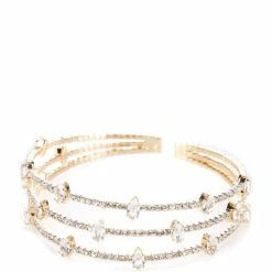 Budget ❤️ Cezanne Studded Cuff Bracelet Gold 🌟