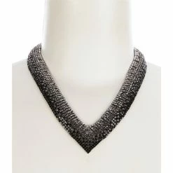 Flash Sale ✔️ Cezanne Shadows V Shape Pointed Statement Necklace Hematite 💯