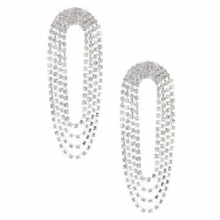 Cheapest 🎁 Cezanne Large Loops Chandelier Statement Earrings Silver 🧨