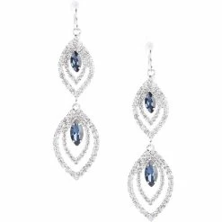 Cheap ⌛ Cezanne Crystal Eyes Chandelier Earrings Montana Blue 🧨
