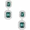 Outlet 😀 Cezanne Emerald Pave Square Stone Drop Earrings Silver/emerald 👍 -Cezanne shop unnamed file 93
